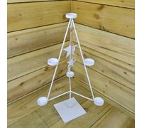 Samuel Alexander White Christmas Tree 7 Tealight Holder With Dangling White Stars
