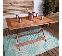 Samuel Alexander Windermere Outdoor 6 Person Folding Rectangular Wooden Table
