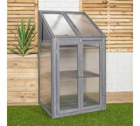 Samuel Alexander Wooden Mini Greenhouse Cold Frame - Small Greenhouse Grey H120 x W69 x D49cm Samuel Alexander Grey One Size