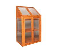Samuel Alexander Wooden Mini Greenhouse Cold Frame - Small Greenhouse H120 x W69 x D49cm in Brown Samuel Alexander Brown