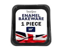 Samuel Groves 10" Square Baking Tin Single, Small Roasting Pan Vitreous Enamel with PFOA Free British Made
