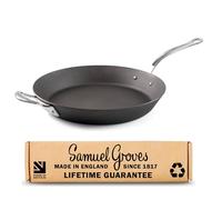 Samuel Groves 12" Seasoned Carbon Steel Frying Pan - 30cm / 12" - UK-Made Professional Frying Pan for Induction, Gas, Oven & BBQ - Heavy-Duty, Naturally Non-Stick - UK's Oldest Cookware Brand