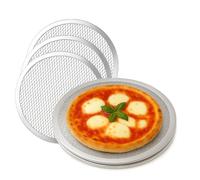 Samuel Groves 14" Aluminium Mesh Pizza Screens (4 Pack) - Heavy Duty Pizza Trays for Oven, Crisp Base (356 mm)