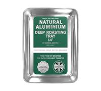Samuel Groves 14" Professional Aluminium Deep Roasting Tray- Made in England - 37 x 27 x 7cm - Aluminium Bakeware, Non-Toxic Natural Uncoated Roasting Tin - Bakewell Pan (Deep Roasting Tray, 14")