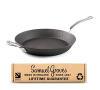 Samuel Groves 14" Seasoned Carbon Steel Frying Pan - 36cm / 14" - UK-Made Professional Frying Pan for Induction, Gas, Oven & BBQ - Heavy-Duty, Naturally Non-Stick - UK's Oldest Cookware Brand