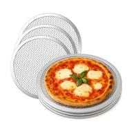 Samuel Groves 16 Inch Aluminium Mesh Pizza Screen 4 Pack, Heavy Duty Baking Tray for Crisp Base Cooking, Durable Non Stick Mesh Pan for Ovens, Ideal for Home Kitchens and Professional Use