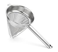 Samuel Groves 20.5cm Chinois Strainer, Stainless Steel Fine Mesh Sieve | Professional 0.5mm Extra Fine Conical Passing Sieve for Smooth Soups, Sauces, Stocks, Purées, Jam and Custard