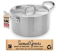 Samuel Groves - 20cm Stainless Steel Tri-Ply Casserole Pan with Lid - Made in England
