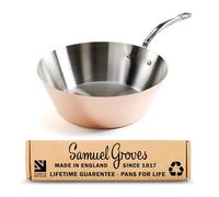 Samuel Groves 26cm Copper Induction Milk Pan - Tapered Copper Saucepan, Tri-Ply Stainless-Steel Interior, Induction Compatible, Professional Cookware - Oldest UK Cookware Brand - Made in England 1817
