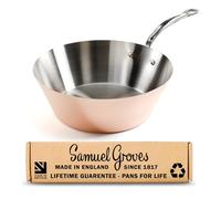 Samuel Groves 26cm Copper Induction Milk Pan - Tapered Copper Saucepan, Tri-Ply Stainless-Steel Interior, Induction Compatible, Professional Cookware - Oldest UK Cookware Brand - Made in England 1817