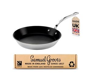 Samuel Groves - 29cm Stainless Steel Tri-Ply Non-Stick Frying Pan - PFOA Free, Scratch-Resistant ILAG Durit Professional S Coating, Induction Compatible, UK Made