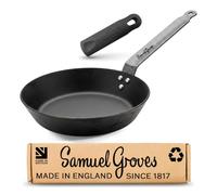 Samuel Groves 30cm Professional Seasoned Carbon Steel 12" Frying Pan 3mm - Heavy Duty, Induction Compatible, Oven Safe, Chef Skillet for Searing and Restaurant Use - UK Made, Oldest UK Cookware Brand