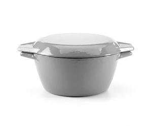 Samuel Groves 4L Cast Iron Casserole Dish with Lid - 24.5cm Round Enamelled Dutch Oven Pot - 2-in-1 Sizzler Lid, Induction & Oven Safe - Family Size Stew Pot for Bread Baking, Curries & Slow Cooking
