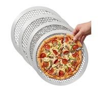 Samuel Groves 8" Aluminium Mesh Pizza Screens (4 Pack) - Heavy Duty Pizza Trays for Oven, Crisp Base (203 mm)