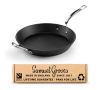 Samuel Groves Britannia Recycled 28cm Cast Iron Skillet with Long Handle, British Made Frying Pan, Pre-Seasoned, Induction & Oven Safe, Sustainable Cookware - Britain's Oldest Cookware Brand