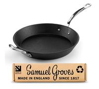 Samuel Groves Britannia Recycled 28cm Cast Iron Skillet with Long Handle, British Made Frying Pan, Pre-Seasoned, Induction & Oven Safe, Sustainable Cookware - Britain's Oldest Cookware Brand