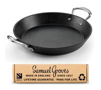 Samuel Groves Britannia Recycled 28cm Cast Iron Skillet with Side Handles, British Made Frying Pan, Pre-Seasoned, Induction & Oven Safe, Sustainable Cookware (Side Handles, 28cm)