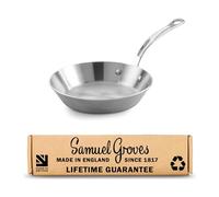 Samuel Groves Classic 20cm Stainless Steel Frying Pan - Professional Tri-Ply Fry Pan - Induction & Oven Safe, Heavy Duty 3mm, Pan for Life Refurbishment - Made in England, Oldest UK Cookware Company