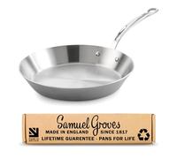 Samuel Groves - Classic Stainless Steel Tri-Ply Frying Pan - Rapid Heat Distribution - Suitable for All Hobs, Including Induction Made in England (28cm)