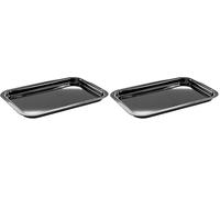 Samuel Groves Enamel Rangeware Half Size Baking Tray - Ultra-Heavyweight British-Made Luxury Oven Tray | Ultra-Durable Vitreous Enamel | Dishwasher Safe | Fit Aga & Range Cookers (Pack of 2)