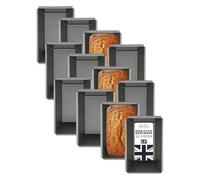 Samuel Groves Great British Bakeware 12 Pack 9cm Mini Superior Double Coated Non-Stick Rectangular Loaf Tin, Mini Cake, Bread, Baking, Oven Safe, Fixed Base, PFOA & BPA Free Cookware, Made in England