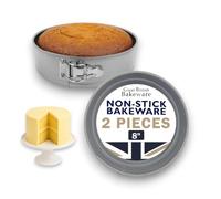 Samuel Groves Great British Bakeware 2 Pack 8" Superior Non-Stick Spring Form Cake Tin, Round 8 Inch Cake Tin with Loose Base for Easy Release, Fridge & Freezer Safe, Cheesecake, UK Made