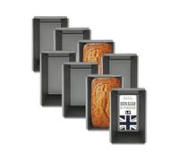 Samuel Groves Great British Bakeware 8 Pack 9cm Mini Superior Double Coated Non-Stick Rectangular Loaf Tin, Mini Cake, Bread, Baking, Oven Safe, Fixed Base, PFOA & BPA Free Cookware, Made in England