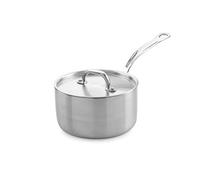 Samuel Groves Professional Grade Tri-Ply Stainless Steel Saucepan with Lid - Crafted in England for Exceptional Cooking Performance (16cm)