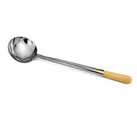 Samuel Groves Stainless Steel Ladle with Solid Wood Handle - Long Handle Wok Ladle, Chinese Cooking Utensil, Durable Wok Accessory