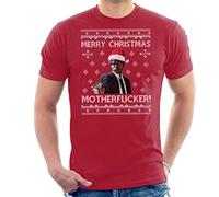 Samuel L Jackson Merry Christmas Motherfucker Pulp Fiction Men's T-Shirt Cherry Red