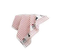 Samuel Lamont Festive Santa and Reindeer Cotton Tea Towel with Red Check Pattern (19.68” x 27.05”)