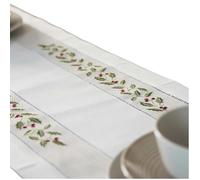 Samuel Lamont Holly Emb Table Runner 14x54 Winter Holidays Housewarming Gift