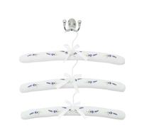 Samuel Lamont Set of 3 Lavender Embroidered Padded Hangers - Elegant Cotton with Satin Bows