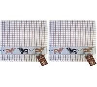 Samuel Lamont & Sons Poli-Dri Jacquard Tea Towel Brown Cows, Size 50cm x 70cm, 100% Cotton Terry Towelling, Ultra-absorbent & Super Soft, Machine Washable, Brown, One Size (Pack of 2)
