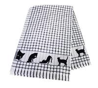Samuel Lamont & Sons Poli-Dri Tea Towel Black, Size 50cm x 70cm, 100% cotton Terry Towelling , Ultra-absorbent & Super Soft, Machine washable, Black Cat, One Size