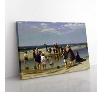 Samuel S. Carr Small Yacht Racing Classic Painting Canvas Wall Art Print Ready to Hang, Framed Picture for Living Room Bedroom Home Office Décor, 76x50 cm (30x20 Inch)