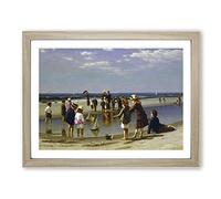 Samuel S. Carr Small Yacht Racing Classic Painting Framed Wall Art Print, Ready to Hang Picture for Living Room Bedroom Home Office Décor, Oak A3 (46 x 34 cm)