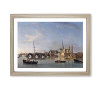 Samuel Scott The Building of Westminster Bridge Classic Painting Framed Print | A3 Oak Framed Wall Art | Ready to Hang | Classic Cityscape Picture | Living Room Bedroom Lounge Office