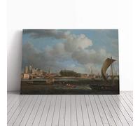 Samuel Scott Westminster from Lambeth Canvas Print | Gallery Wrapped 30mm Frame Wall Art | 20x14 inches | Ready to Hang | Modern Picture | Living Room Bedroom Lounge Office