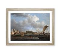 Samuel Scott Westminster from Lambeth Classic Painting Framed Print | A4 Oak Framed Wall Art | Ready to Hang | Classic Historical Picture | Living Room Bedroom Lounge Office
