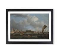 Samuel Scott Westminster from Lambeth Framed Print | A2 Black Framed Wall Art | Ready to Hang | Modern Nature Picture | Living Room Bedroom Lounge Office