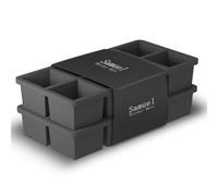Samuelworld Large Silicone Ice Cube Tray Molds, 2-Pack, Big 2 Inch Cubes - Food Grade, Flexible, 8 Cavity Easy Release Slow Melting Ice for Whiskey, Cocktails, Gifts & Christmas - Black