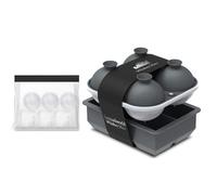 Samuelworld Large Silicone Premium Ice Trays, 2 Inches Big Cubes & 2.5 Inches Sphere Ice Molds - BPA Free, Craft Ice Maker for Gifting, Easy Release - Grey(With Ice Bag)