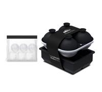 Samuelworld Large Silicone Premium Ice Trays, 2 Inches Big Cubes & 2.5 Inches Sphere Ice Molds - BPA Free, Craft Ice Maker for Gifting, Easy Release - Black(With Ice Bag)