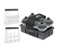 Samuelworld Premium Ice Tray Combo (16 Ice Cube/6 Ice Ball), New Upgraded Large Ice Sphere Maker Ice Cube Trays, Spill-Free Integrated Funnels, Whiskey Bourbon Cocktails Ice Mold, Grey(with Ice Bags)
