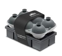 Samuelworld Premium Ice Tray Combo (16 Ice Cubes/6 Ice Ball), Large Ice Sphere Maker & New Upgraded Ice Cube Trays, Food Grade, Spill-Free Integrated Funnels, Whiskey Bourbon Cocktails, Grey