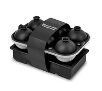 Samuelworld Premium Ice Tray Combo, Large Ice Sphere Maker & Giant Ice Cube Trays, 2 Packs, Food Grade, Durable Flexible Easy To Use, Spill-Free Integrated Funnels, Whiskey Bourbon Cocktails, (Black)