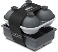 Samuelworld Premium Silicone Ice Cube Tray with Lid, Set of 2-Large Ice Cube Molds Set Square & Sphere Round Ice Ball Maker Mold, Whiskey Ice Trays Freezer, Cocktail Kit, Bartesian, Reusable BPA Free