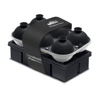 Samuelworld Premium Tray Combo (16 Cubes/6 Balls), Large Sphere Maker & Upgraded Cube Trays, Food Grade, Spill-Free Integrated Funnels, for Whiskey Bourbon Cocktails, Black