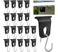 Samulee 18 PCS Awning Rail Hooks, Awning Rail Stoppers, Awning S Hook Hangers RV Party Light Hangers for Camping Tent Motorhome Caravan Campervan Indoor and Outdoor Christmas Decoration(Black)